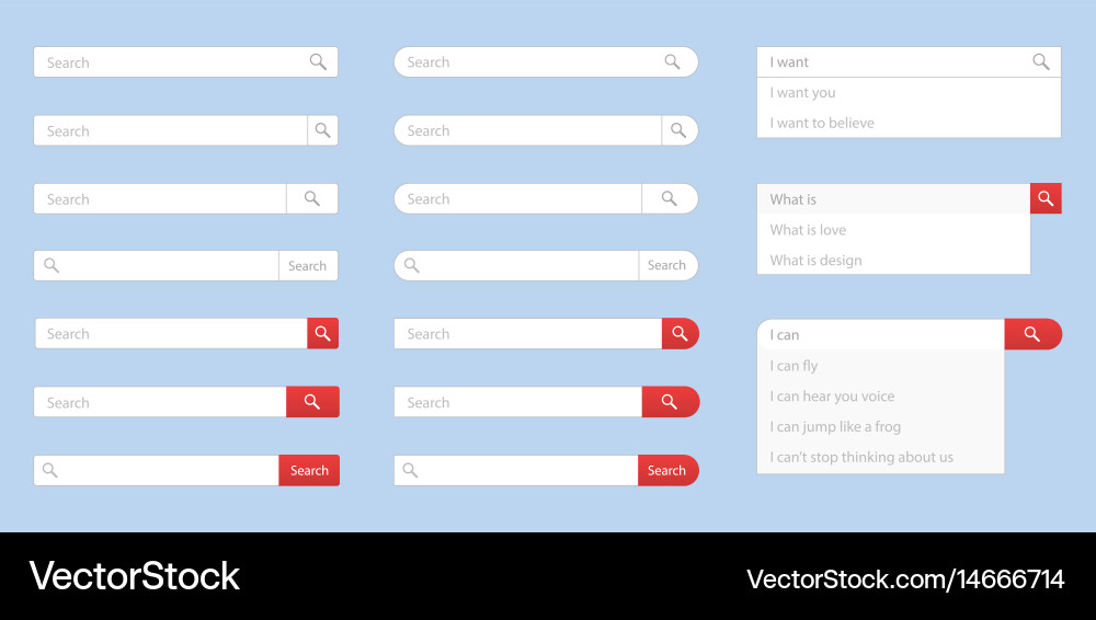 Web Search Interface Vector Image