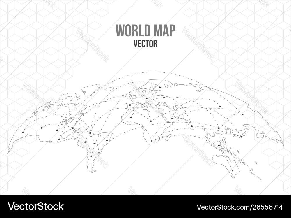 World map empty template with globe city network World map empty template with globe city network vector image