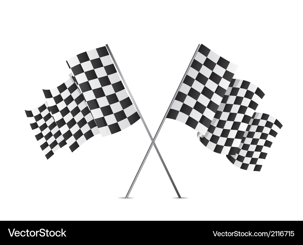 Checkered flags isolated over white background Vector Image