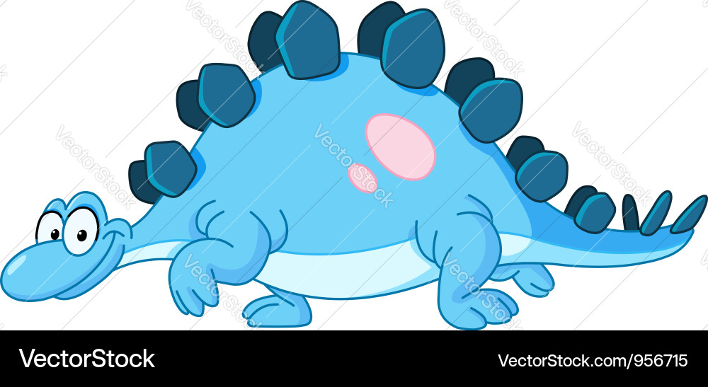 Cute Stegosaurus Dinosaur Cartoon Vector Image