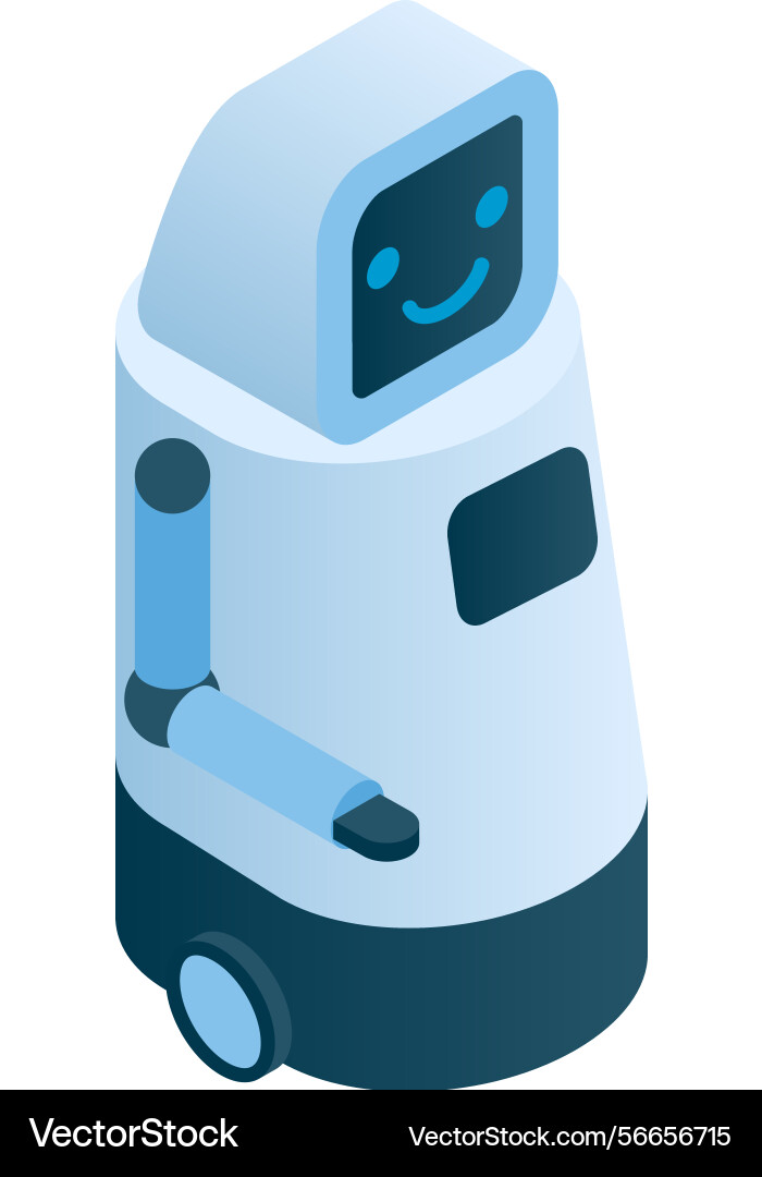 Digital robot hi-tech character 3d icon vector image