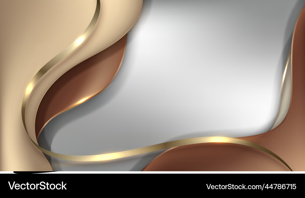 Elegant 3d template golden and brown wave shapes Elegant 3d template golden and brown wave shapes vector image