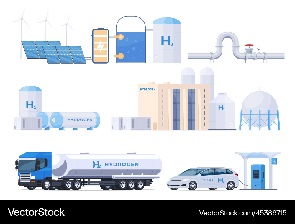 Hydrogen is an ecological form of energy Hydrogen is an ecological form of energy vector image