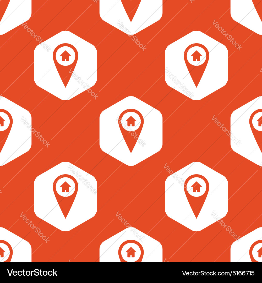 Orange hexagon house pointer pattern vector image