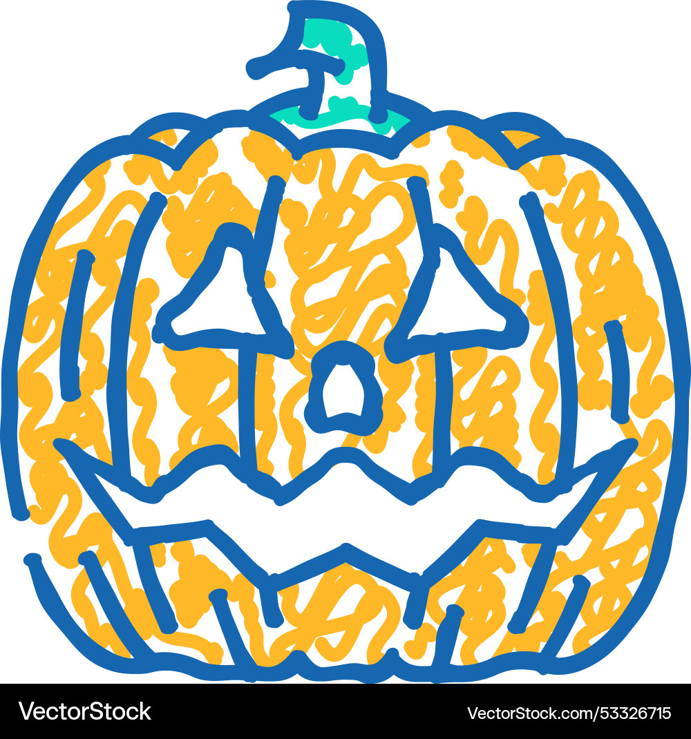 Pumpkin carving autumn icon doodle Pumpkin carving autumn icon doodle vector image