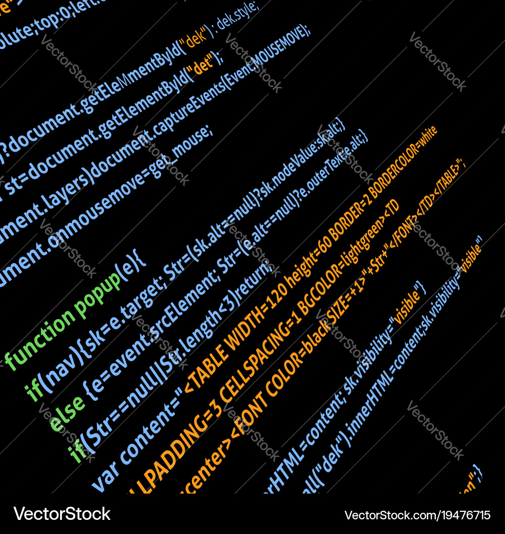 Screen of a computer or laptop with java code Vector Image