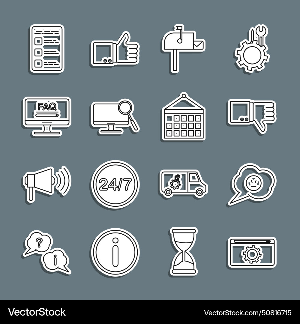 Set line setting speech bubble with angry smile Set line setting speech bubble with angry smile vector image