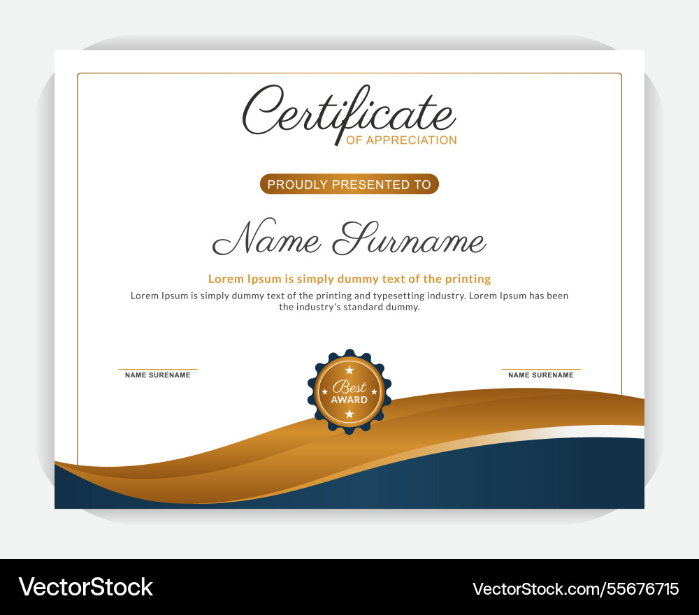 Simple background abstract certificate template Vector Image