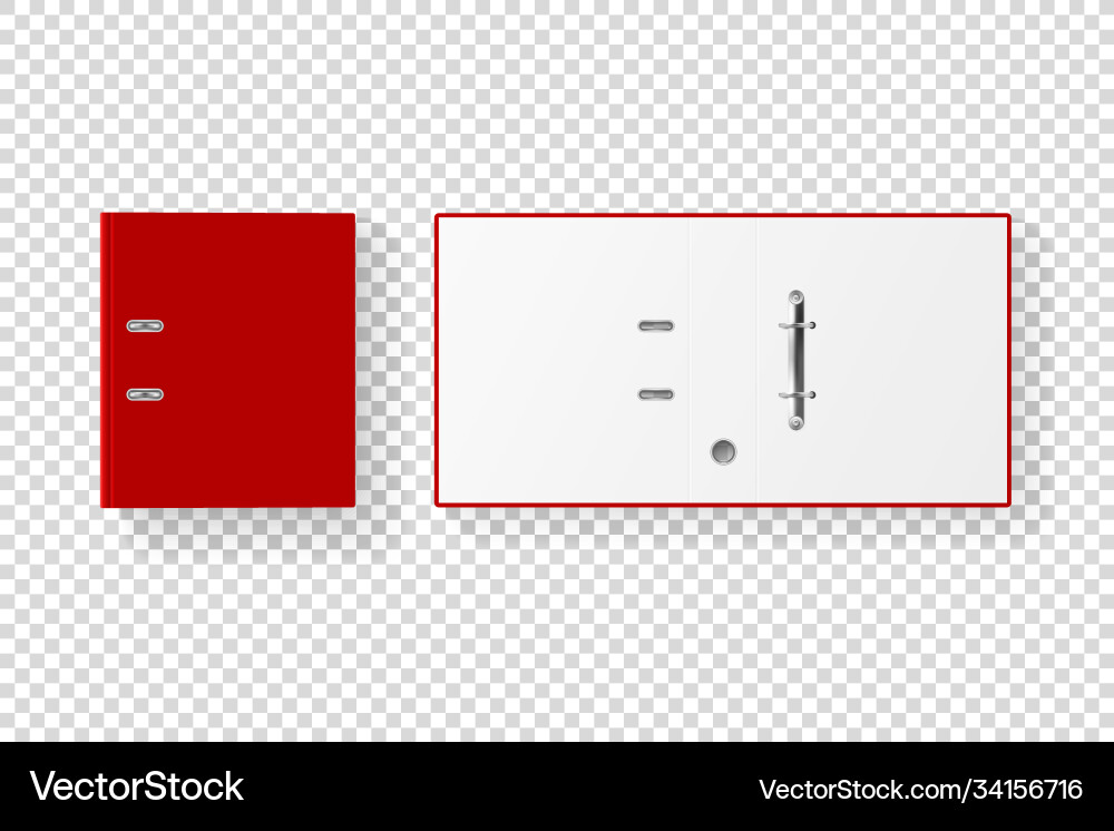 3d closed and opened realistic red blank 3d closed and opened realistic red blank Vector Image