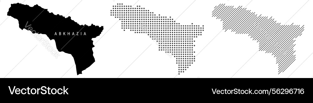 Abkhazia silhouette map and two patterns of dots Vector Image