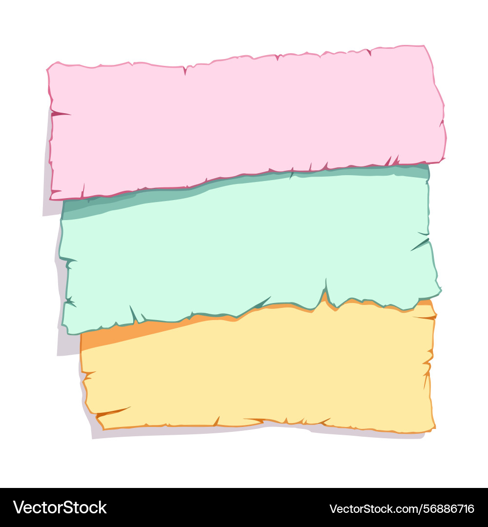 Ai-generated stack of torn paper banners creating Vector Image