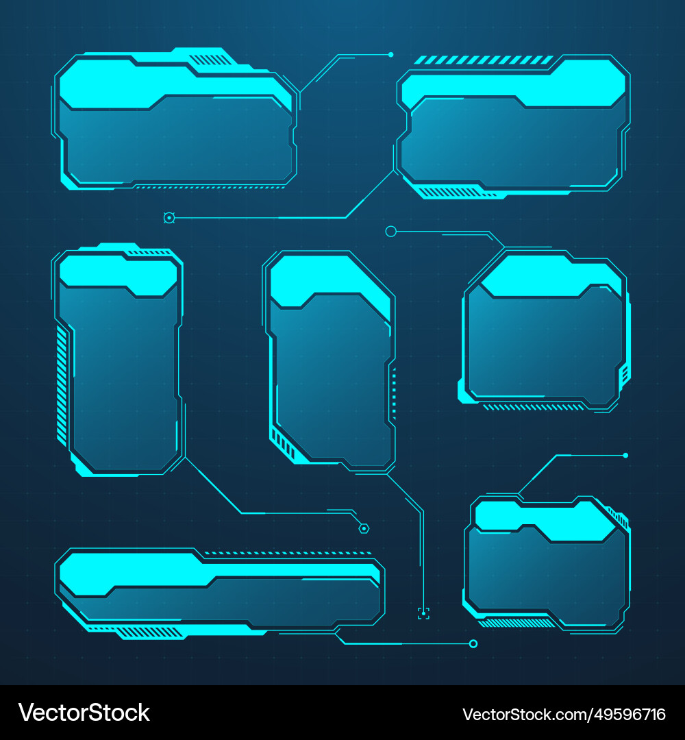 Blue futuristic hud or ui elements sci-fi user Blue futuristic hud or ui elements sci-fi user vector image