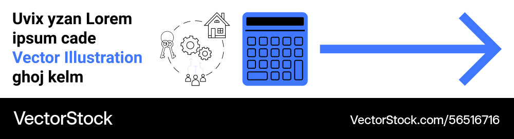 Calculator and arrow representing forward planning Calculator and arrow representing forward planning vector image