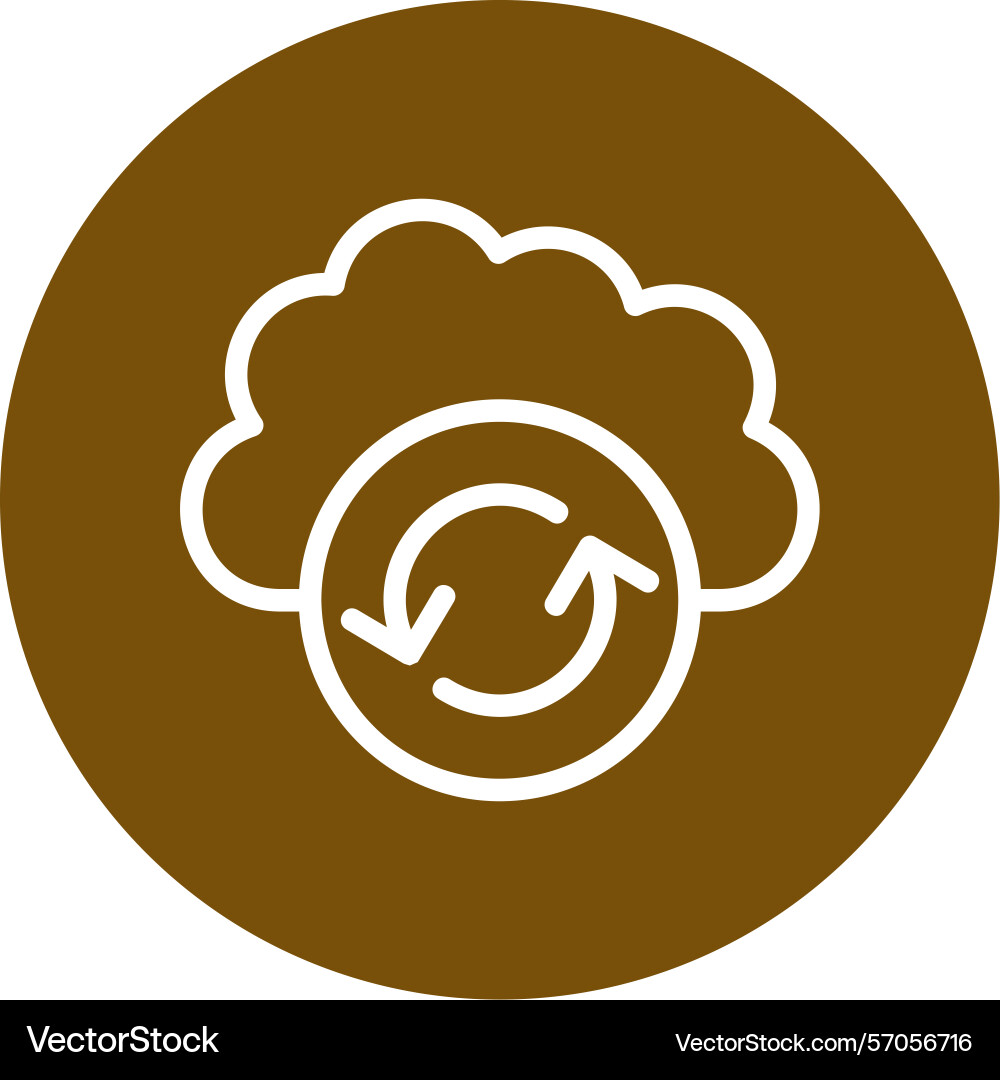 Cloud sync line circle style icon design Vector Image