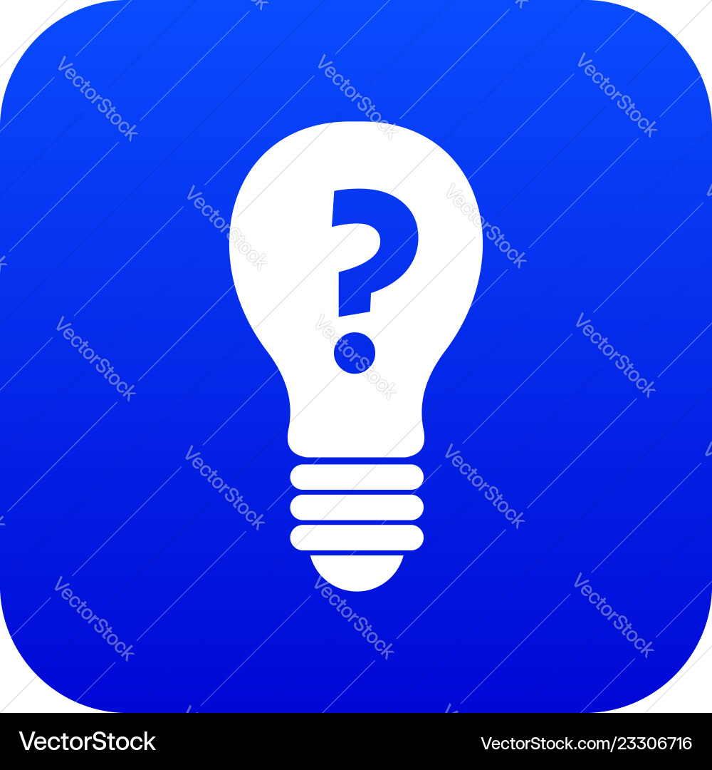 Light bulb with question mark inside icon digital vector image