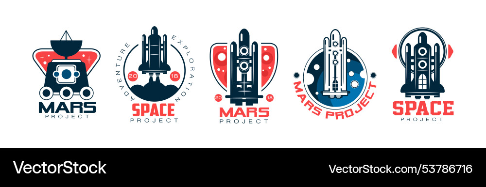 Mars and space project label badge design Mars and space project label badge design Vector Image