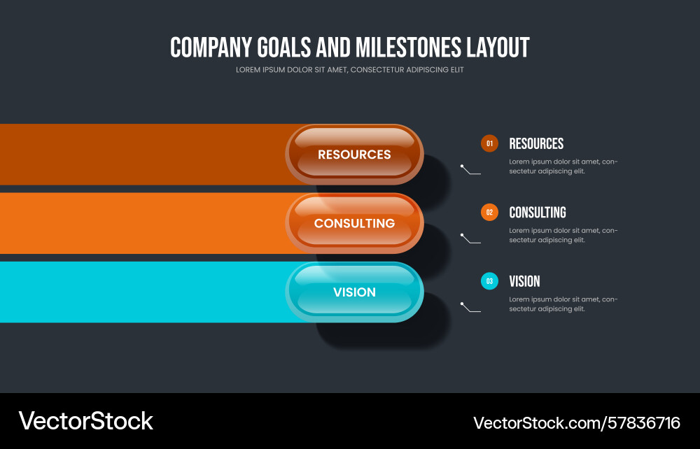 Modern overview three element infographic slide Modern overview three element infographic slide Vector Image