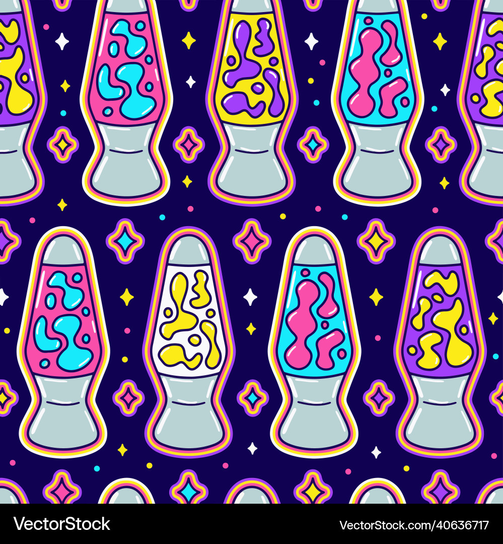 70s Lava Lamp Pattern - Retro Vibes Vector Image