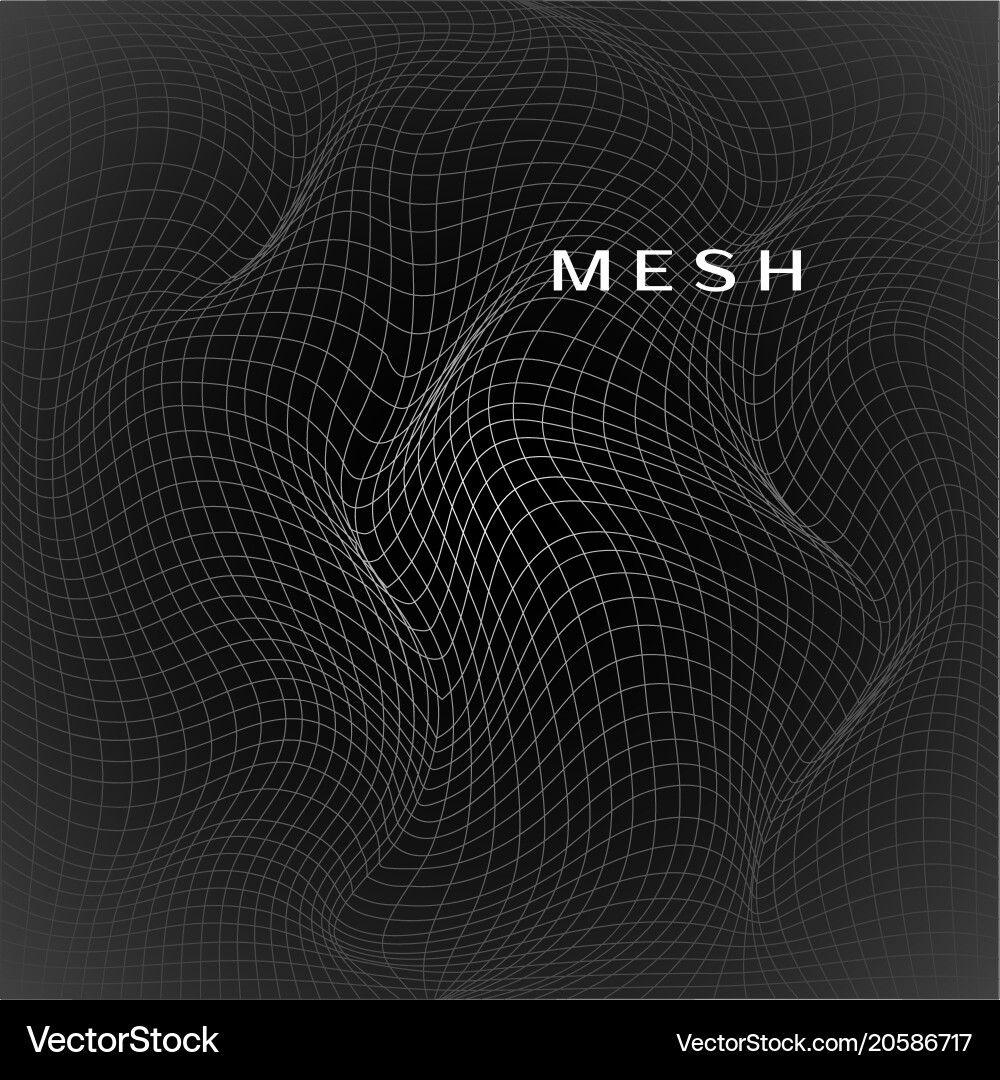 Abstract deformation of net wavy mesh structure Vector Image