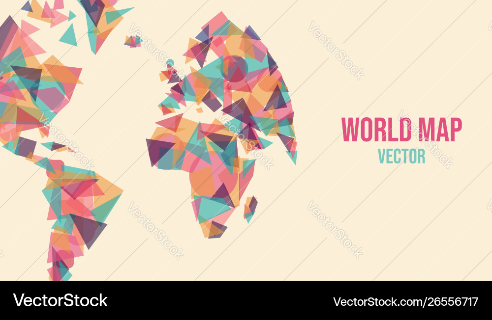 Abstract world map made colorful geometry shape Abstract world map made colorful geometry shape vector image