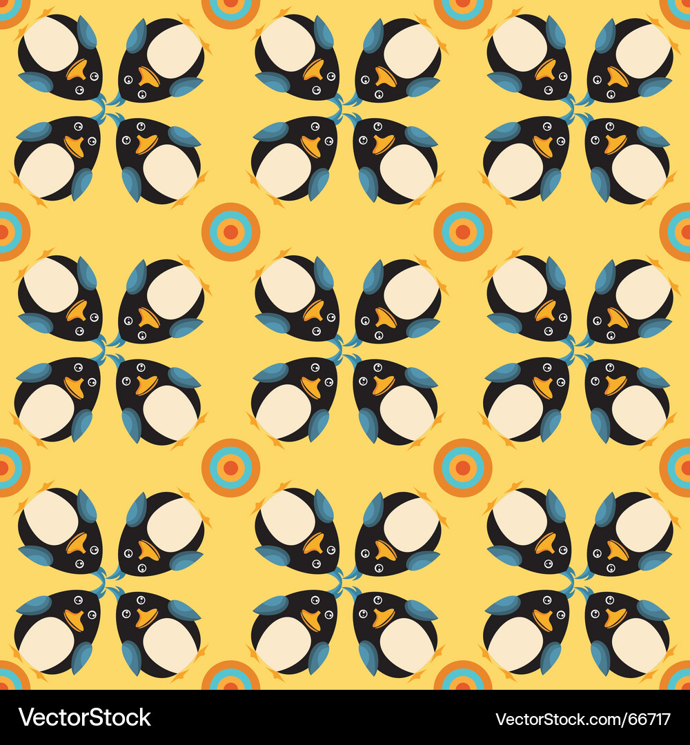 Adorable Penguin Pattern Vector Image