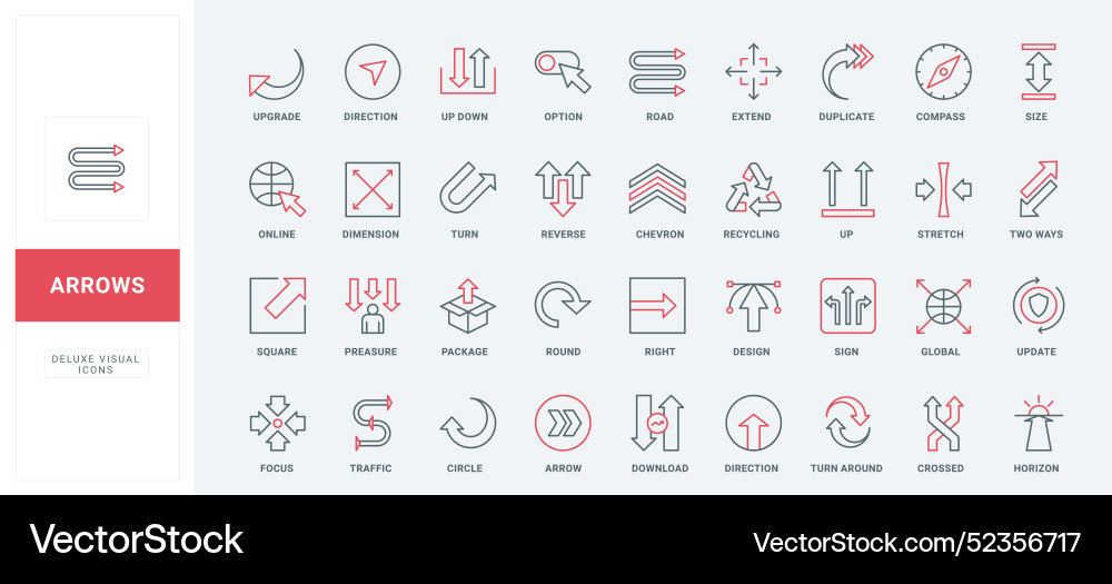 Arrow line icons set up and down flow of progress Arrow line icons set up and down flow of progress Vector Image