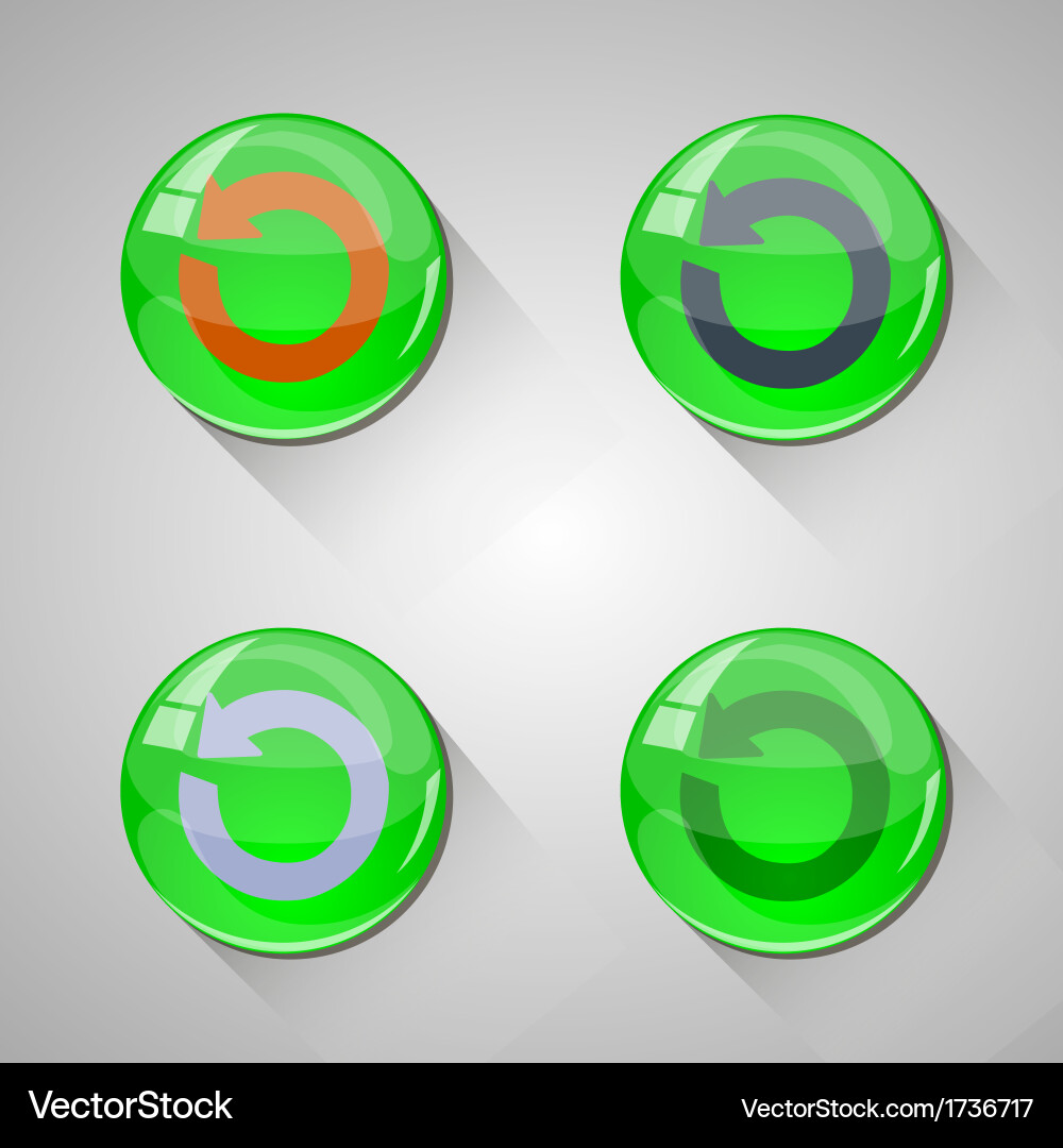 Detailed glossy arrow buttons with long shadow vector image