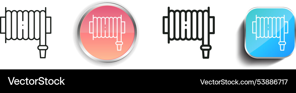 Fire hose icon thin linear regular and button vector image