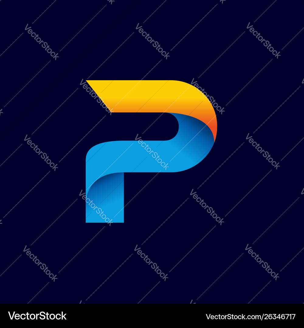 Gradient Letter P Logo Template Royalty Free Vector Image