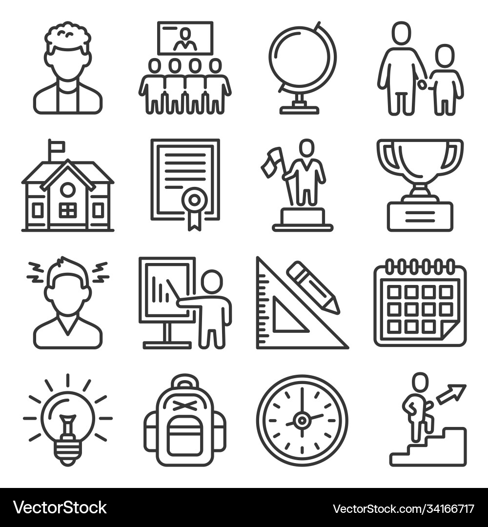 School & Education Icons Vector Image