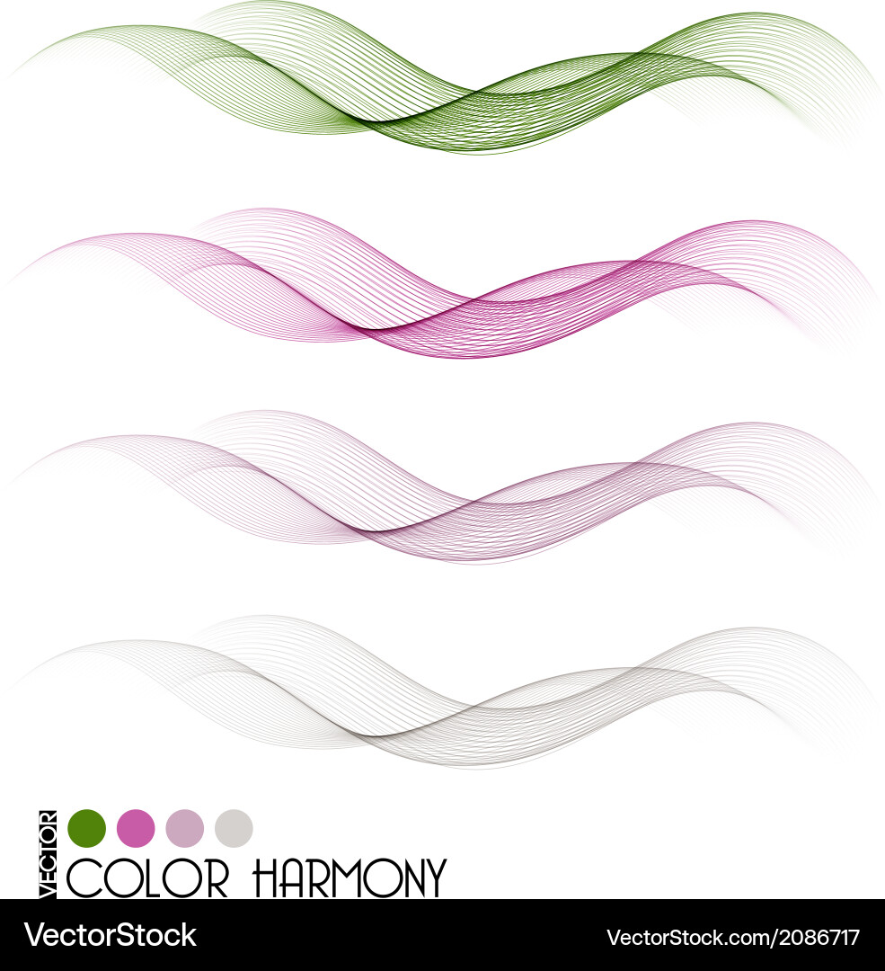 Set of color curve lines vector image