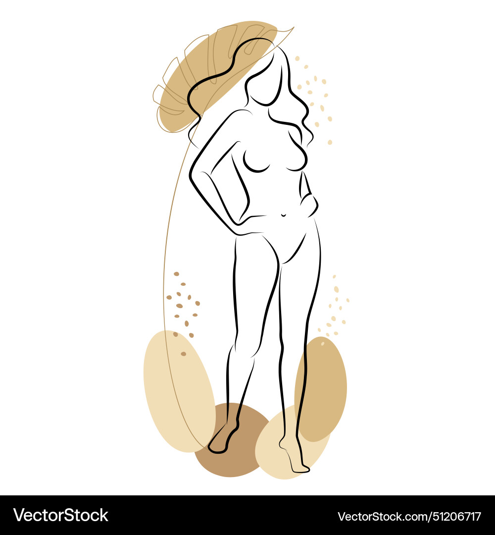 Silhouette einer süßen Dame und Blätter Pflanze Silhouette einer süßen Dame und Blätter Pflanze vektorbild