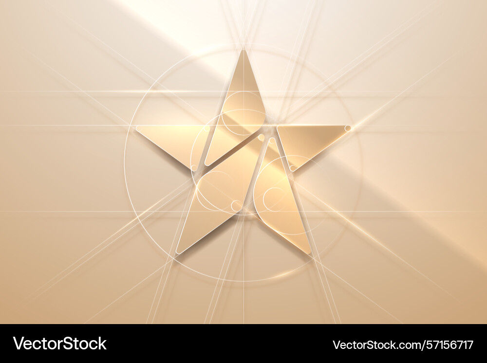 Soft gold star shape with lines background Soft gold star shape with lines background vector image