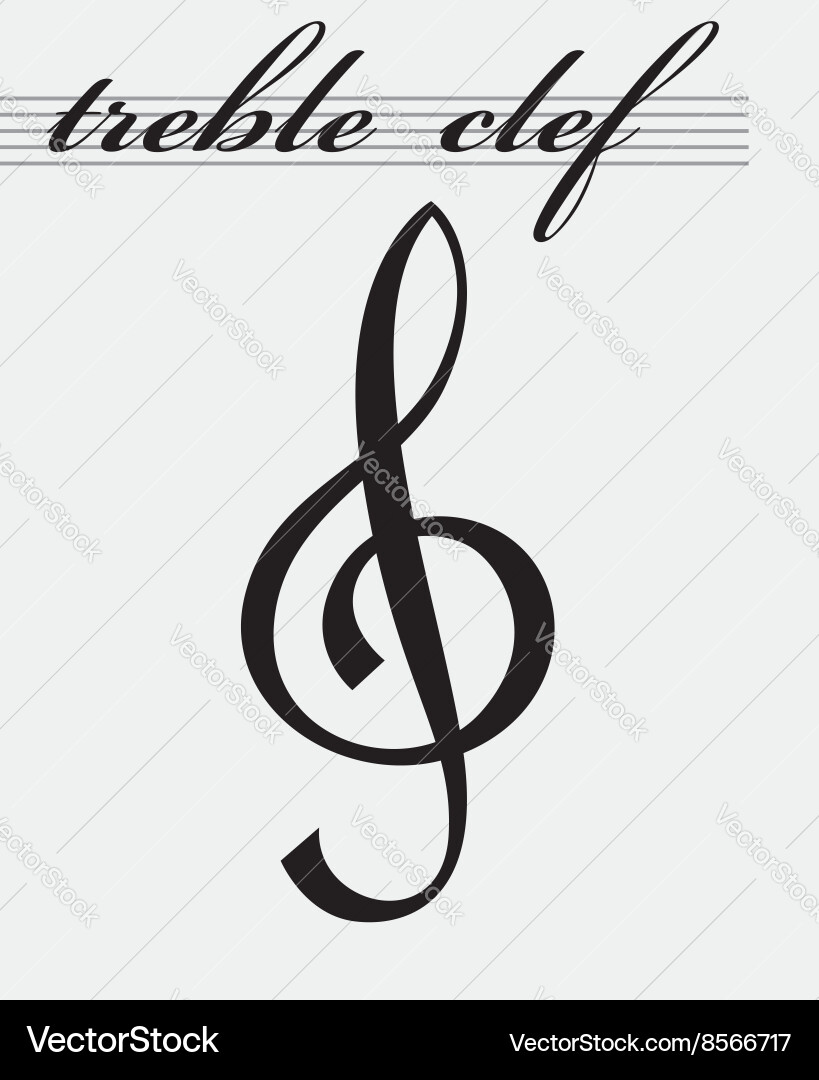 Treble Clef Icon - Music Notation vector image