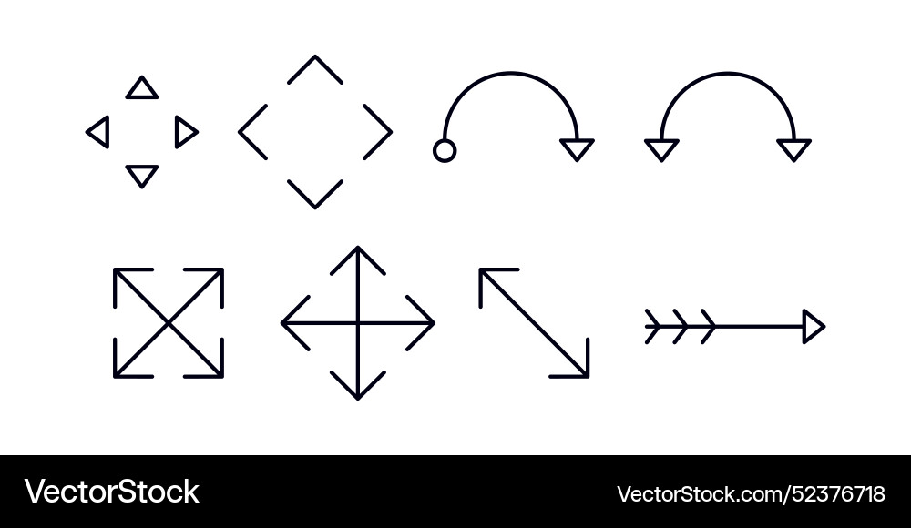 Arrow icon set icons button Arrow icon set icons button vector image