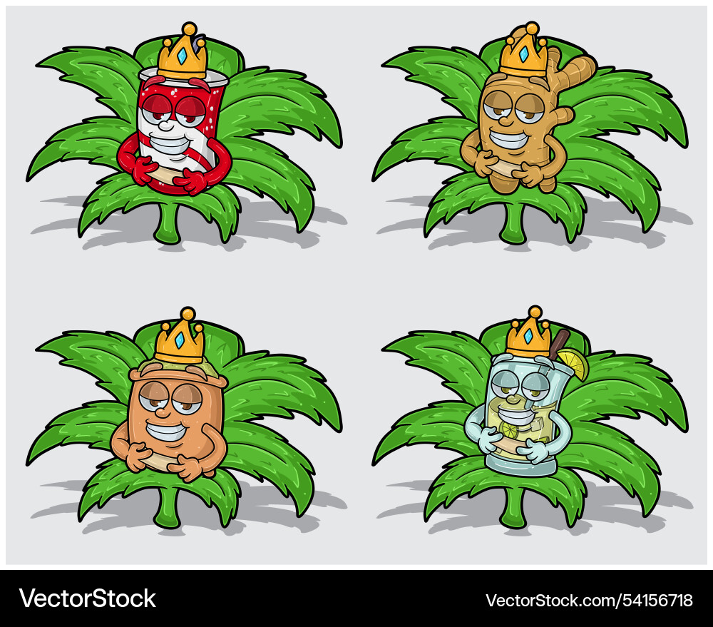 Cartoon Charaktere von cola Ingwer Matcha Cartoon Charaktere von cola Ingwer Matcha vektorbild