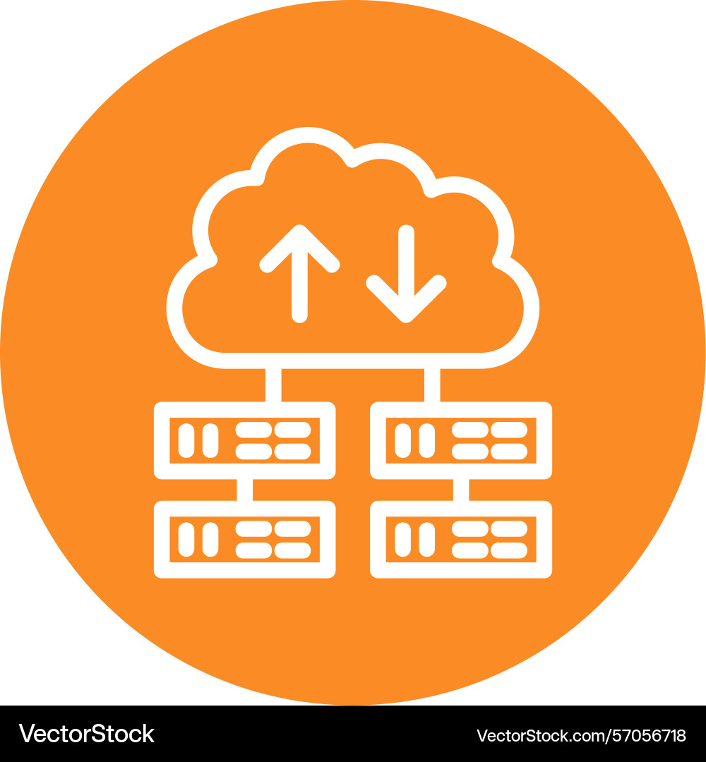 Cloud workload line circle style icon design vector image