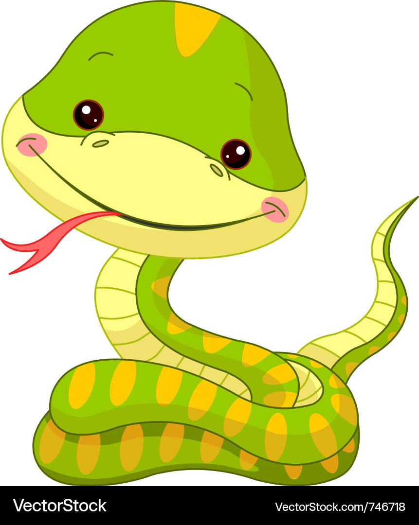 Cute Cartoon Snake Vector Image