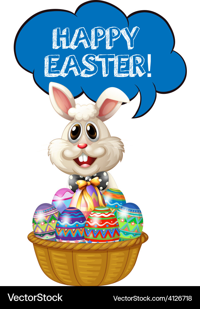 Cute Easter Bunny with Eggs Royalty Free Vector Image