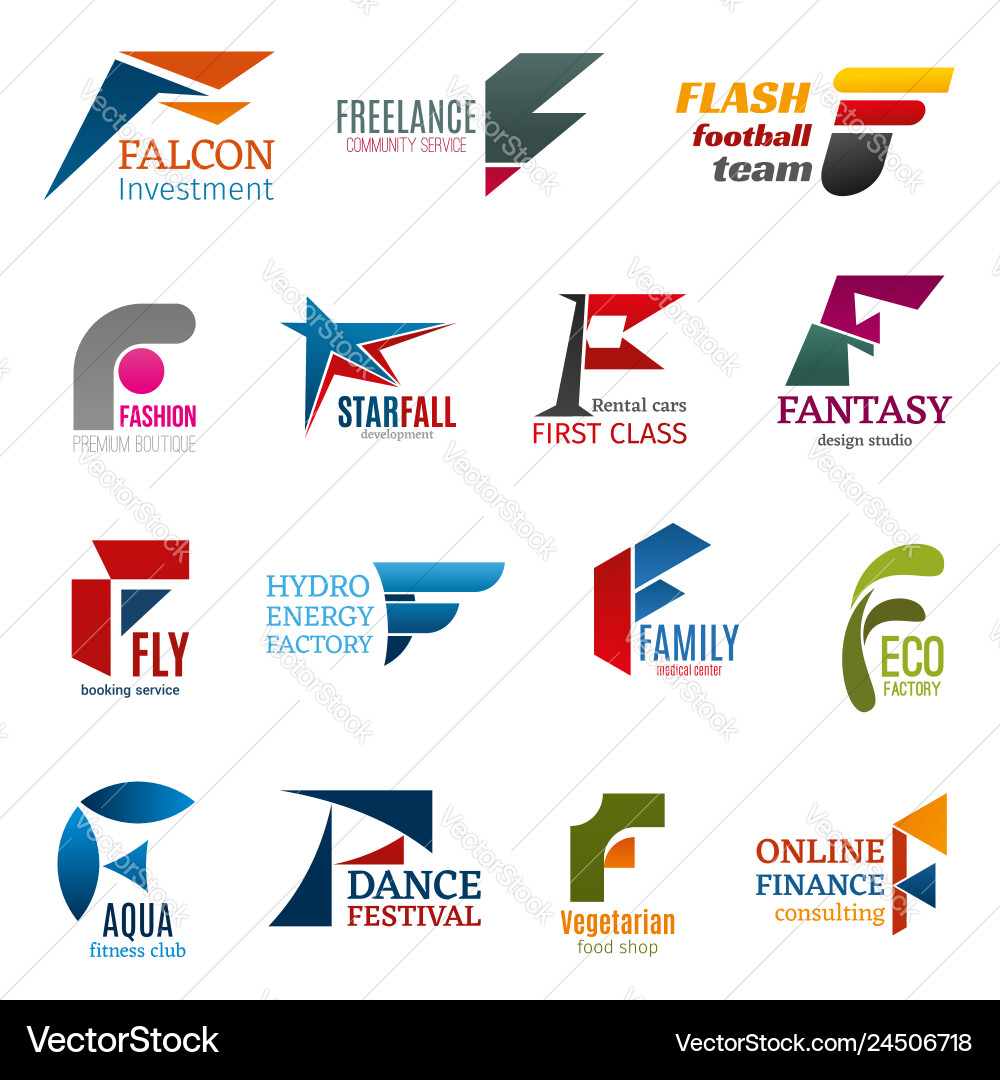 Geschäftssymbole Buchstaben f Corporate Identity Geschäftssymbole Buchstaben f Corporate Identity vektorbild