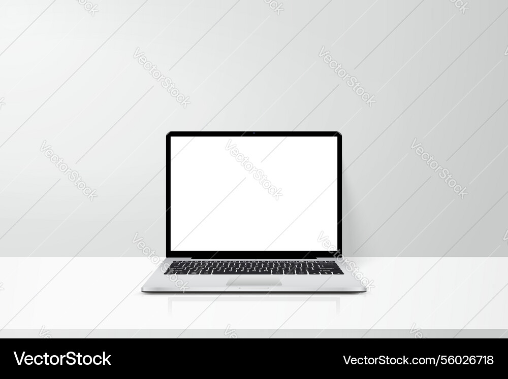 Modern workspace with laptop computer on desk Modern workspace with laptop computer on desk Vector Image