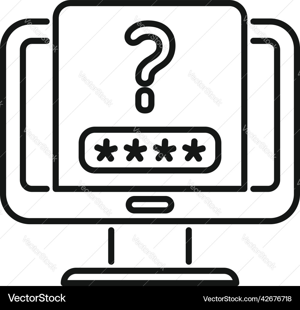 Monitor password recovery icon outline Monitor password recovery icon outline vector image