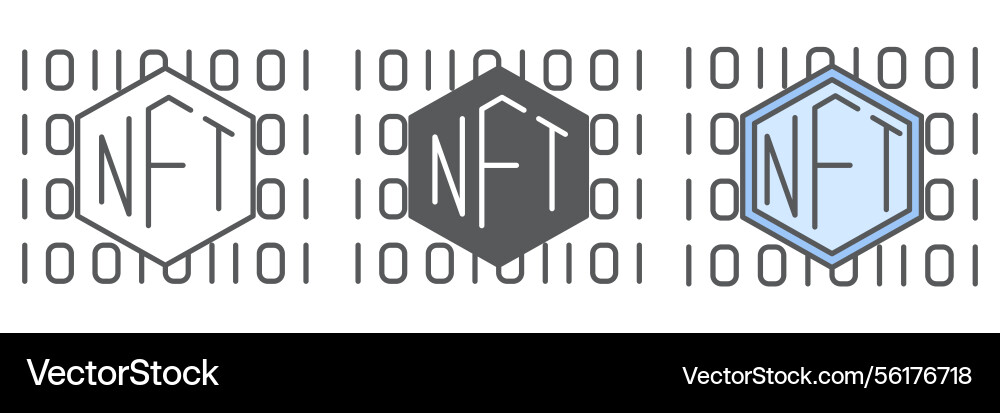 Nft code icon collection unique token and non Nft code icon collection unique token and non vector image