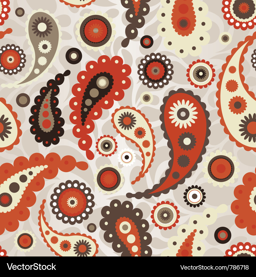 Paisley seamless pattern vector image