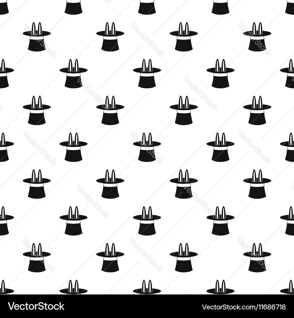 Rabbit ears appearing from magic hat pattern vector image