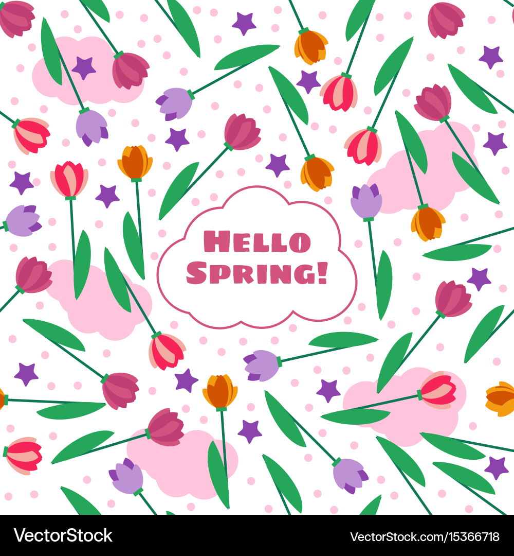 Spring Tulip Pattern vector image