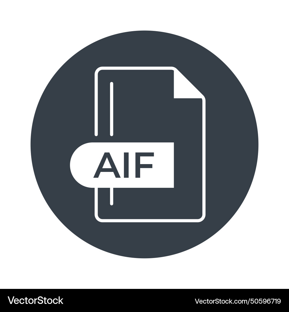 Aif file format icon extension filled vector image