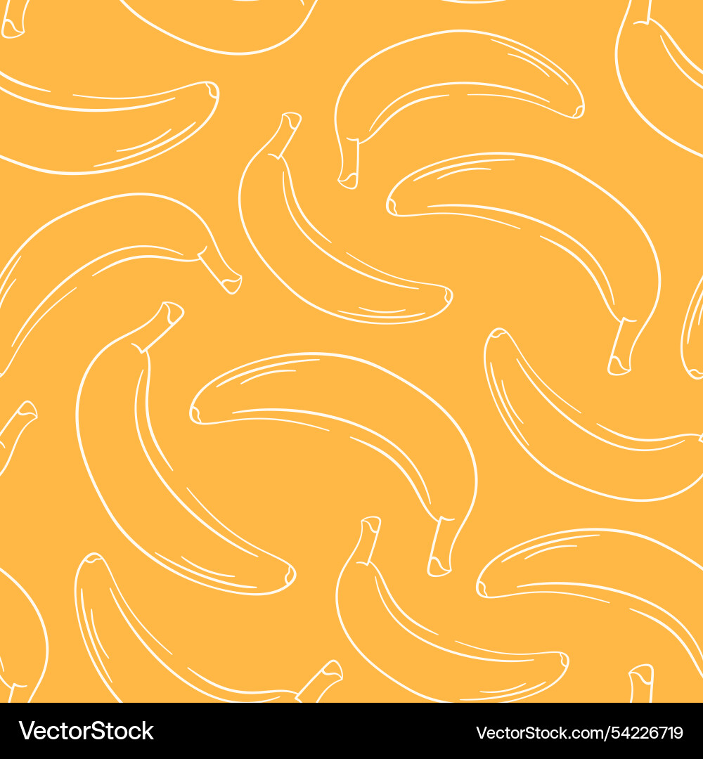 Banana seamless pattern in line art style Banana seamless pattern in line art style vector image