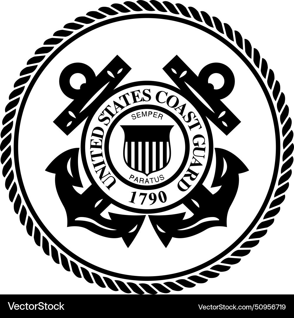 Black seal of the united states coast guard Black seal of the united states coast guard vector image