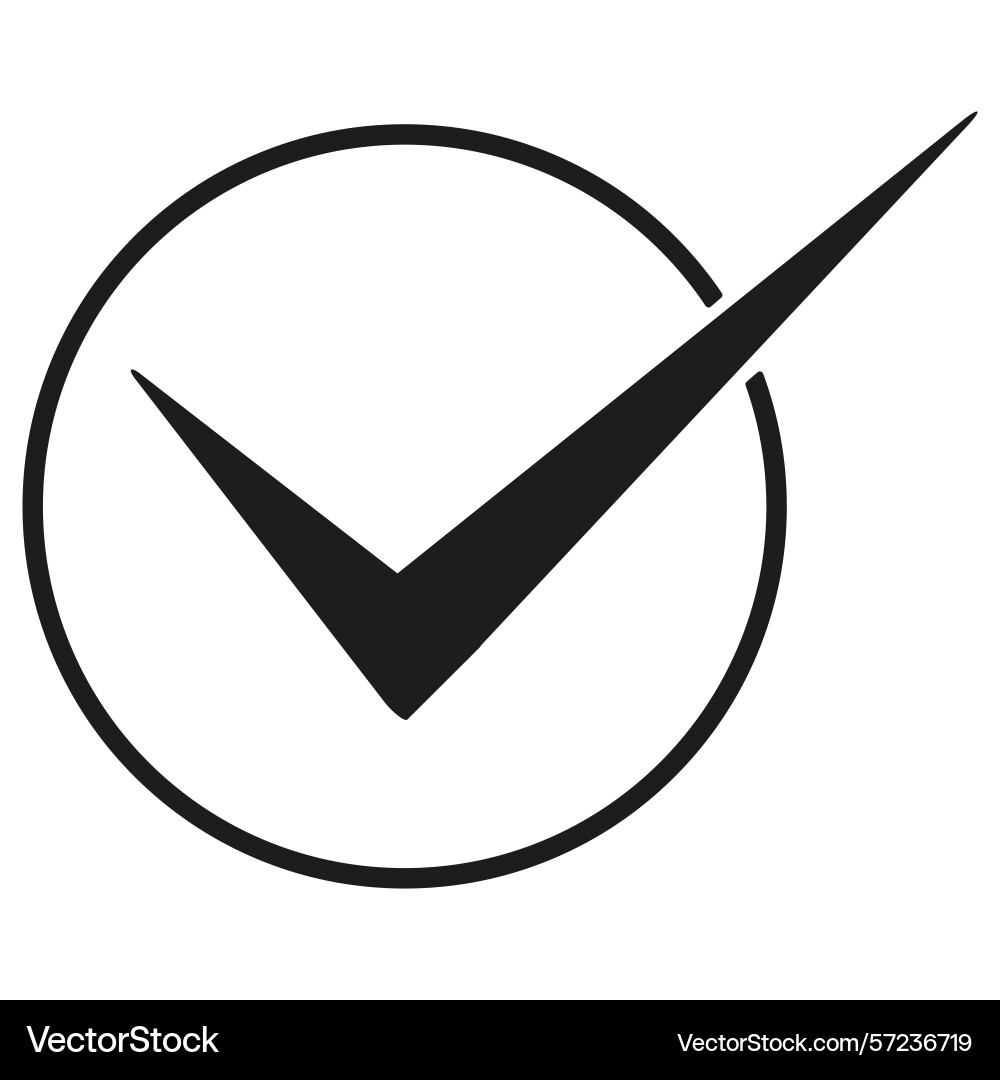 Checkmark icon approved circle symbol validation Checkmark icon approved circle symbol validation Vector Image